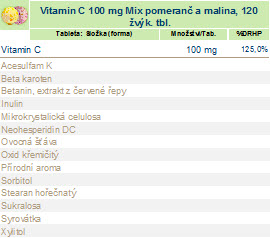 VITAMIN C MIX 120 žvýkacích tablet